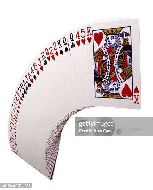 A deck of playing cards fanned out